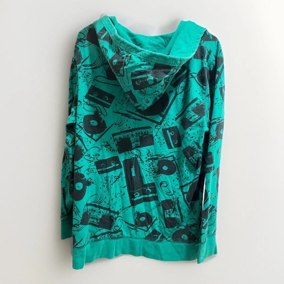 Vurt Y2K Green Long Sleeve Hoodie Shirt AOP Skater L - Picture 2 of 6